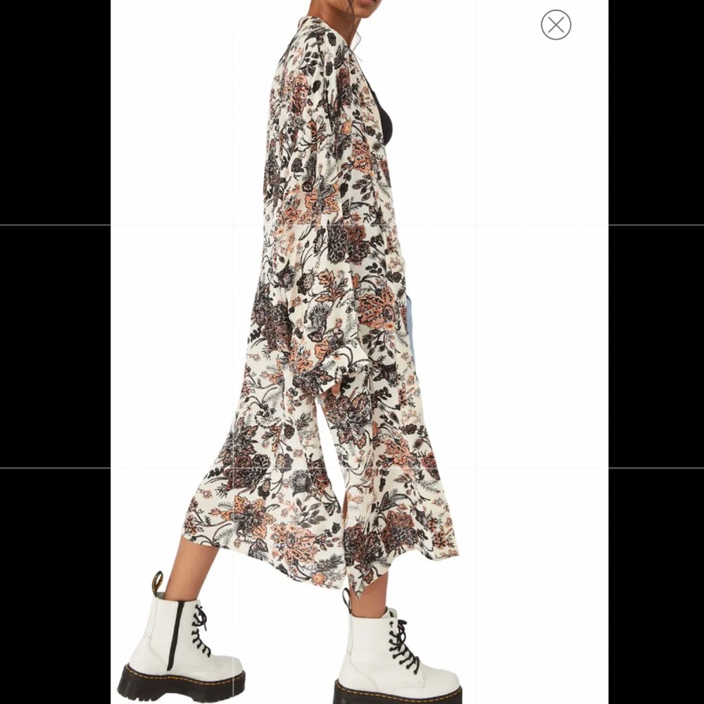 NWOT Free People Play It Cool Printed Kimono - Picture 3 of 4